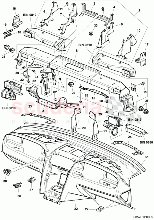 Part Diagram for Bentley 3W2880264E