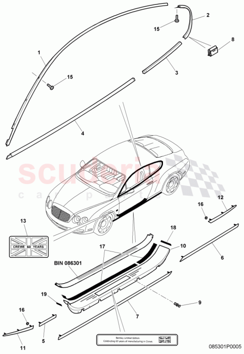 Part Diagram for Bentley 3W8 853 688