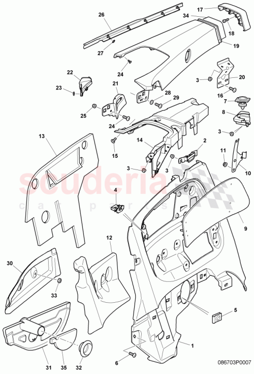 Part Diagram for Bentley 3W7867831