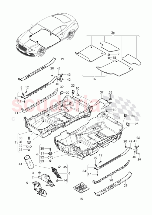 Part Diagram for Bentley 3W2 863 677 B