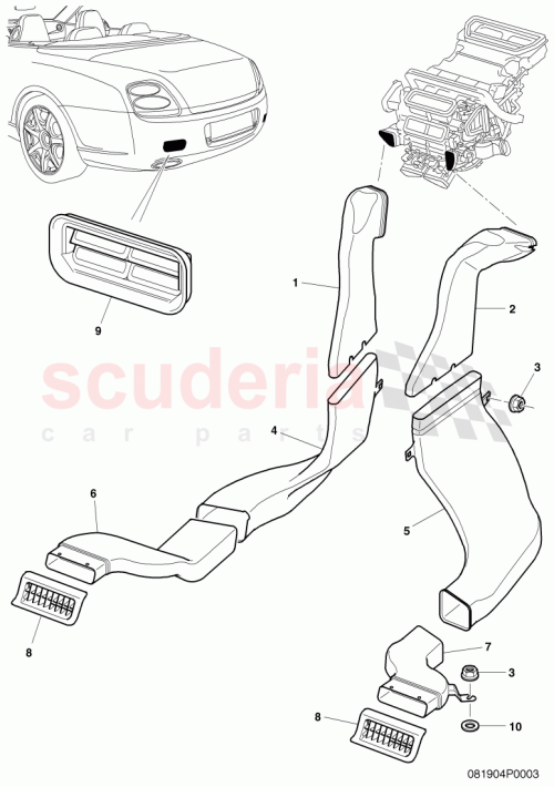 Part Diagram for Bentley 3W7819874A