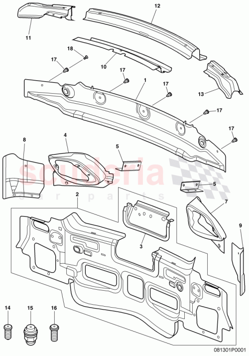 Part Diagram for Bentley 3W8813625B