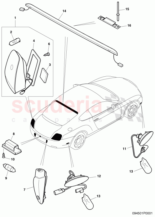 Part Diagram for Bentley 3W8945096AF