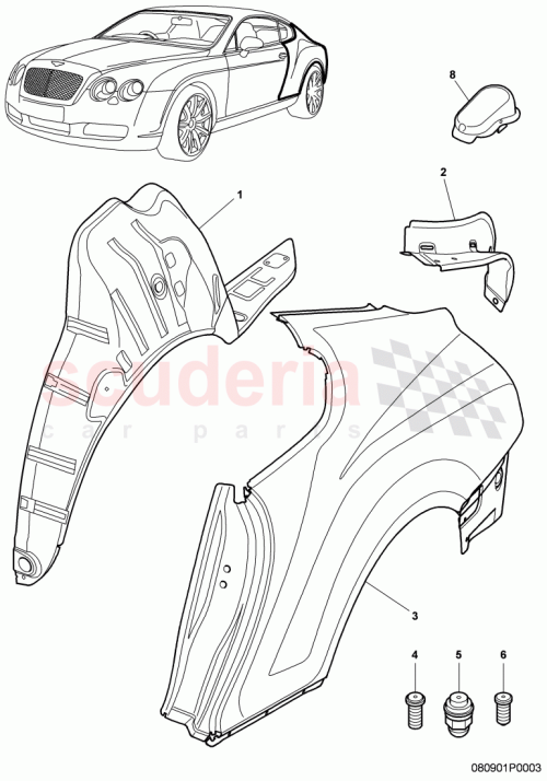 Part Diagram for Bentley 3W8809930B