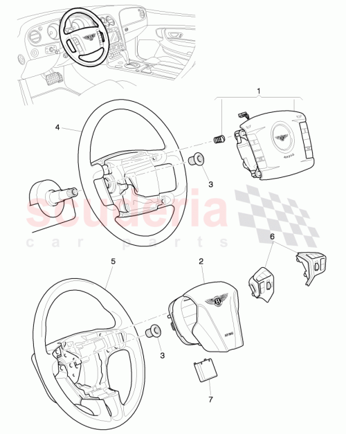 Part Diagram for Bentley 3W0880199AD