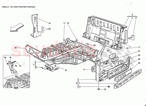 Part Diagram for Ferrari 64374200
