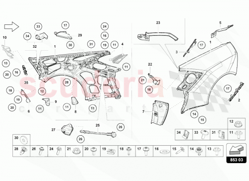 Part Diagram for Lamborghini 4T8821129B