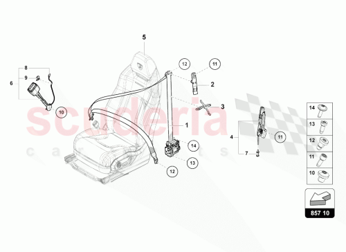 Part Diagram for Lamborghini 4M8857705B18N