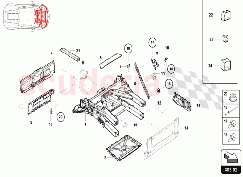 Part Diagram for Lamborghini 4S0805081C