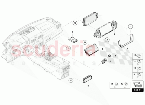 Part Diagram for Lamborghini 4ML919727A