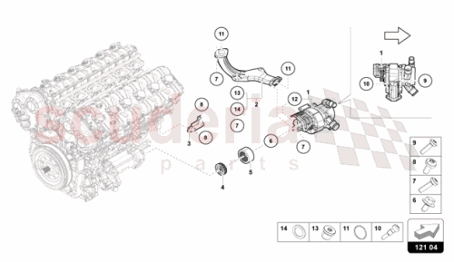 Part Diagram for Lamborghini 07M121071F