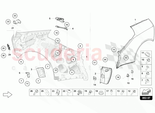Part Diagram for Lamborghini 4T7853173A