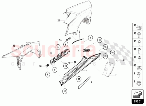 Part Diagram for Lamborghini 4T0853373D