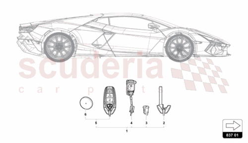 Part Diagram for Lamborghini 47B959752TKE