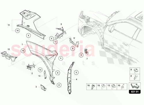 Part Diagram for Lamborghini 4ML821170A