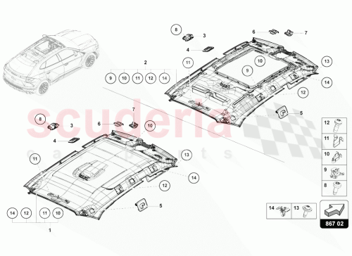Part Diagram for Lamborghini 8L4867276