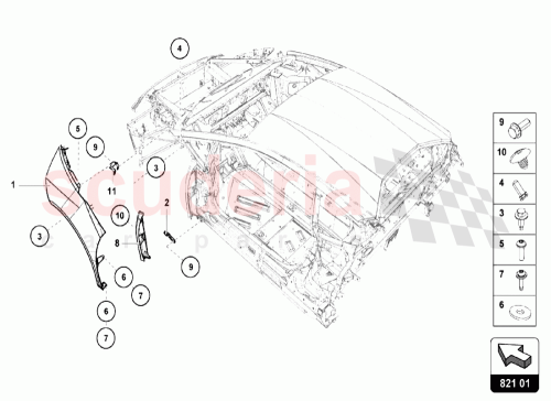 Part Diagram for Lamborghini 4T0821021D
