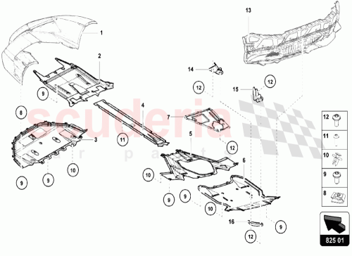 Part Diagram for Lamborghini 4S0825201G