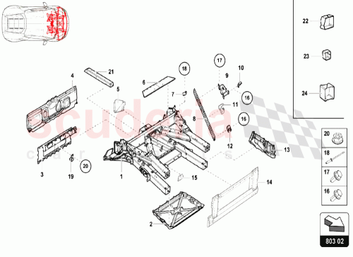 Part Diagram for Lamborghini 4T0805028K