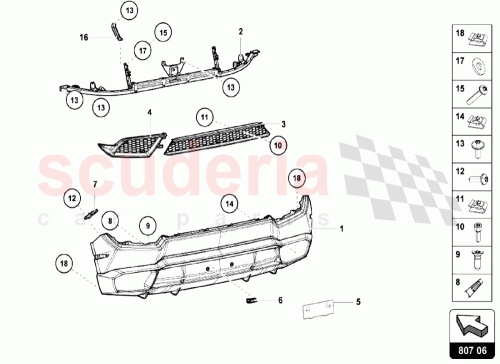 Part Diagram for Lamborghini 4T0807497P