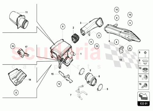 Part Diagram for Lamborghini 4T8814501C