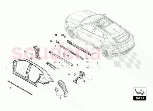 Part Diagram for Lamborghini 4M8809755A
