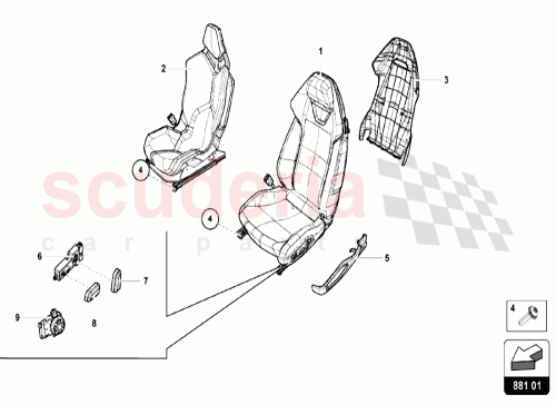 Part Diagram for Lamborghini 4T0881011A
