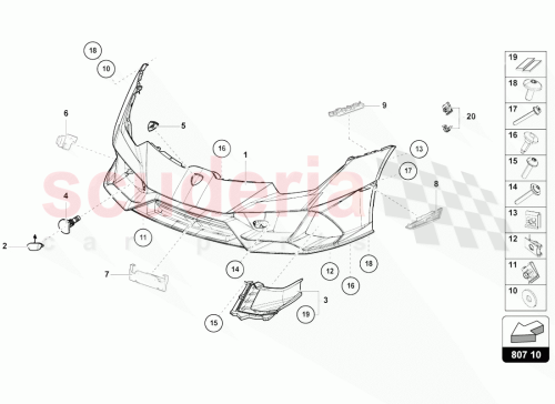 Part Diagram for Lamborghini 4T0807103M