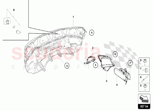 Part Diagram for Lamborghini 4T0825729