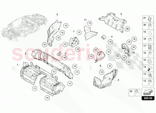 Part Diagram for Lamborghini 4S0825249D