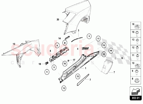 Part Diagram for Lamborghini 4T0898308