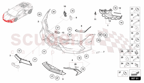 Part Diagram for Lamborghini 47B807113
