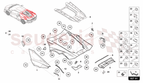 Part Diagram for Lamborghini 47B827105
