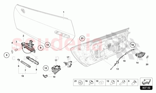 Part Diagram for Lamborghini 4T0837294AK