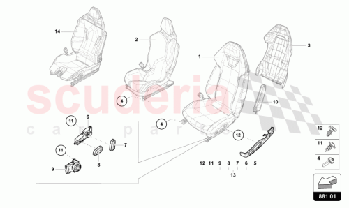 Part Diagram for Lamborghini 4T7898040A