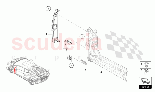 Part Diagram for Lamborghini 4T3821103GRU