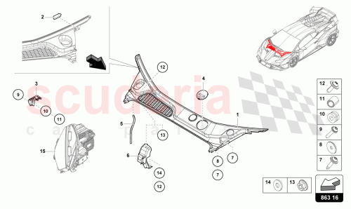 Part Diagram for Lamborghini 4T3819967A