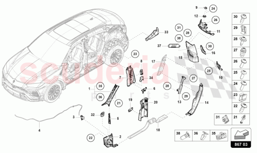 Part Diagram for Lamborghini 8V0867276A