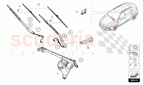 Part Diagram for Lamborghini 4M8955023D