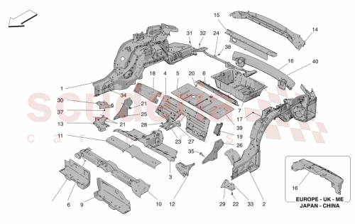 Part Diagram for Maserati 675002307