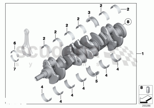 Part Diagram for Rolls Royce 11 21 2158072
