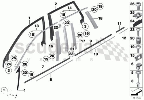 Part Diagram for Rolls Royce 51 71 7141765