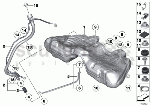 Part Diagram for Rolls Royce 16 11 1182454