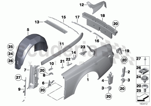 Part Diagram for Rolls Royce 51 11 7174132