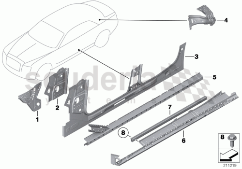 Part Diagram for Rolls Royce 41 10 7242464