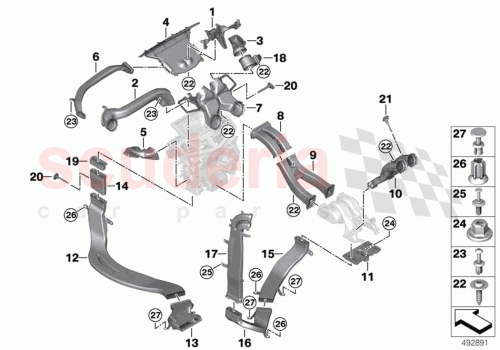 Part Diagram for Rolls Royce 51169393809