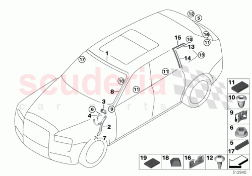 Part Diagram for Rolls Royce 51319478135