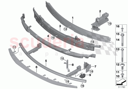 Part Diagram for Rolls Royce 51137495525