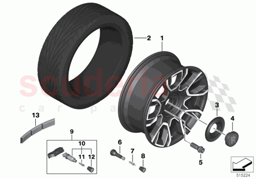 Part Diagram for Rolls Royce 36117915324